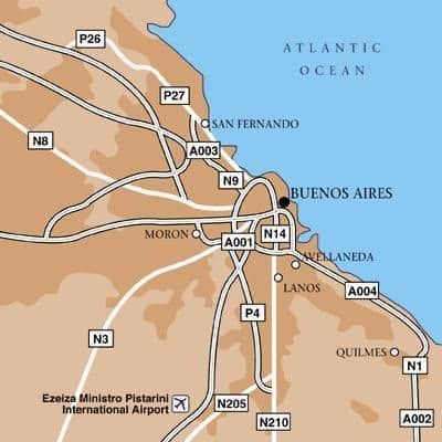 布宜诺斯艾利斯的机场地图