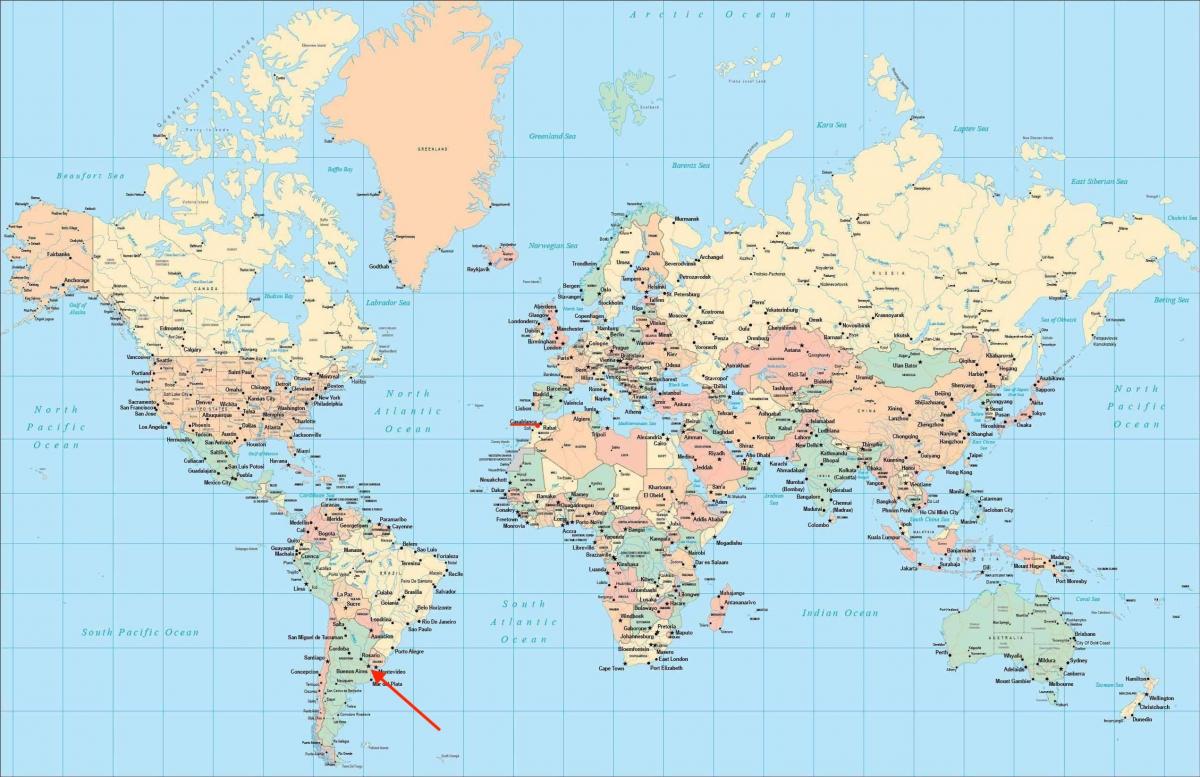 布宜诺斯艾利斯在世界地图上的位置