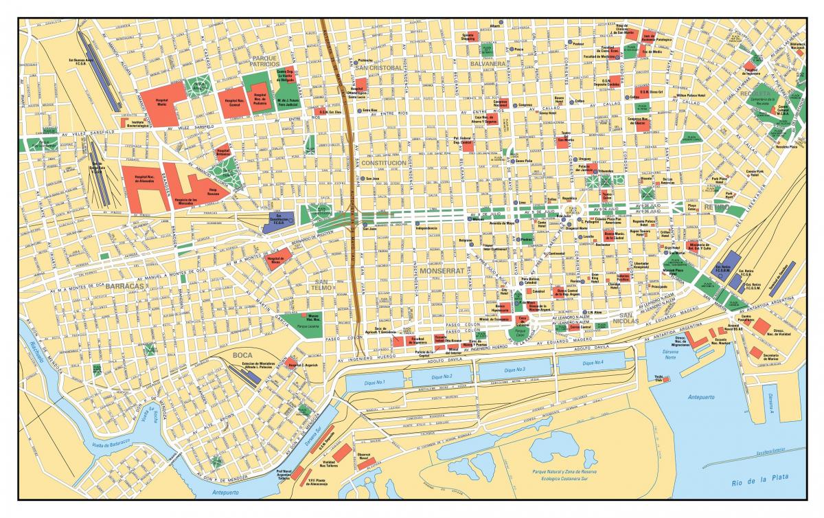 布宜诺斯艾利斯市中心地图