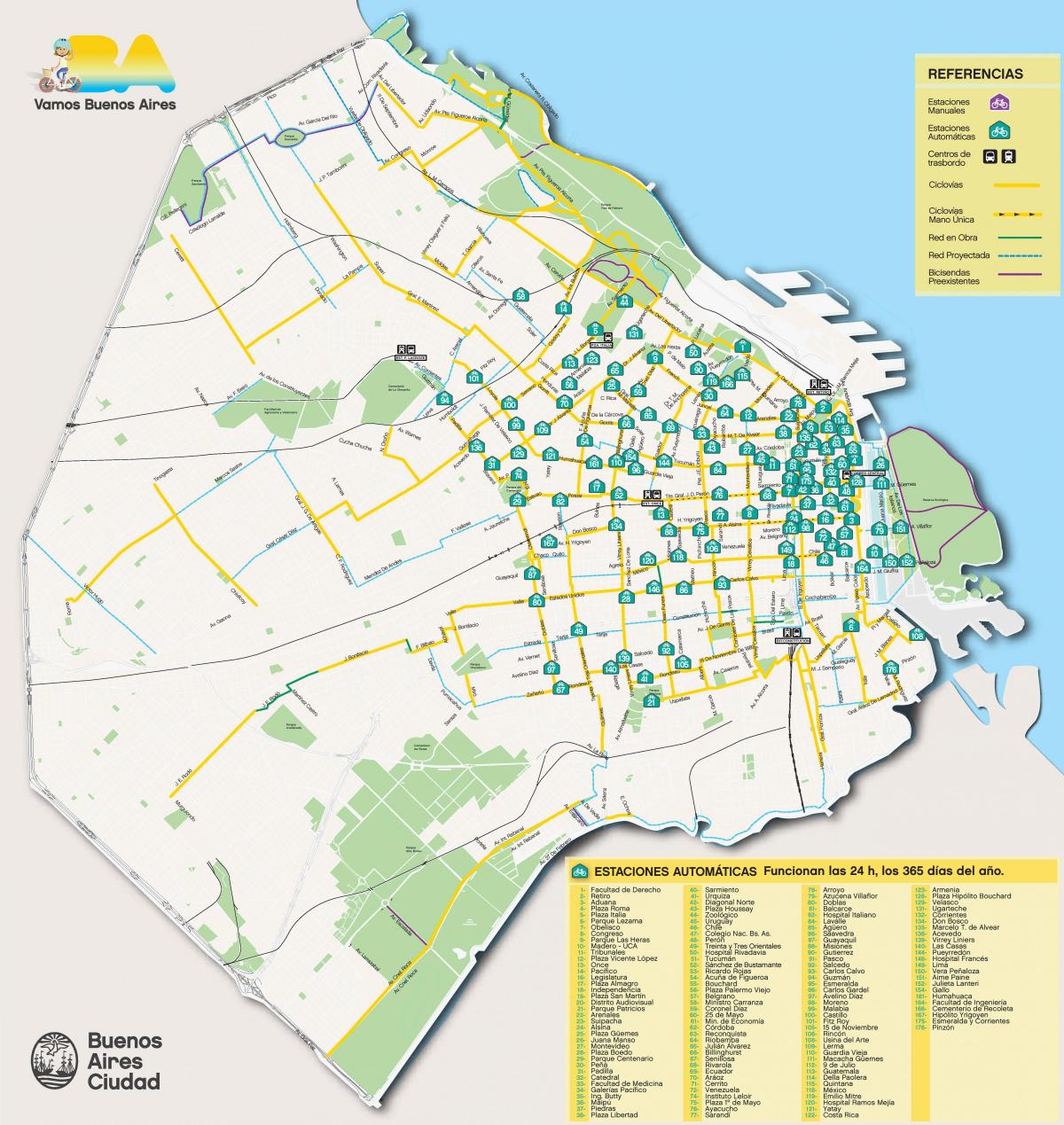 布宜诺斯艾利斯自行车道地图